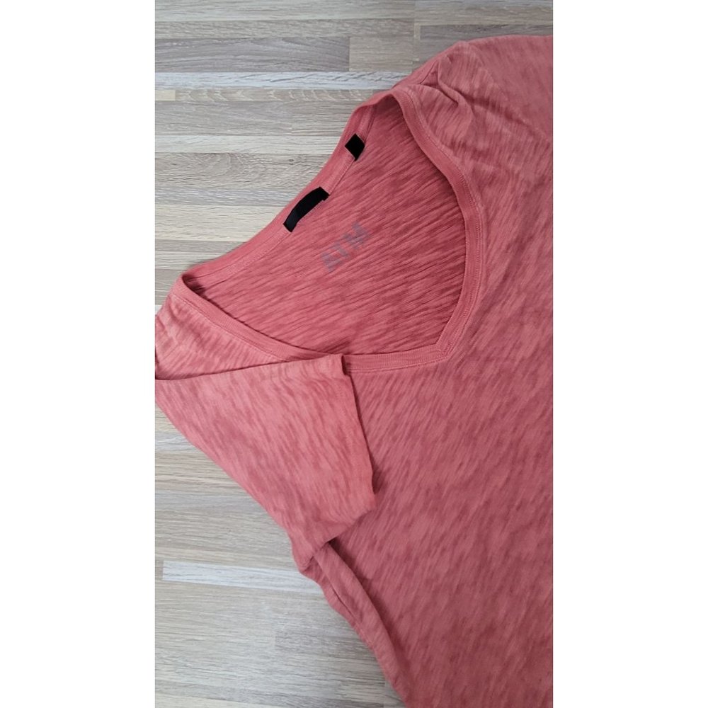 NWOT ATM Women's 100% Cotton Pink/Salmon T-Shirt, Size Small